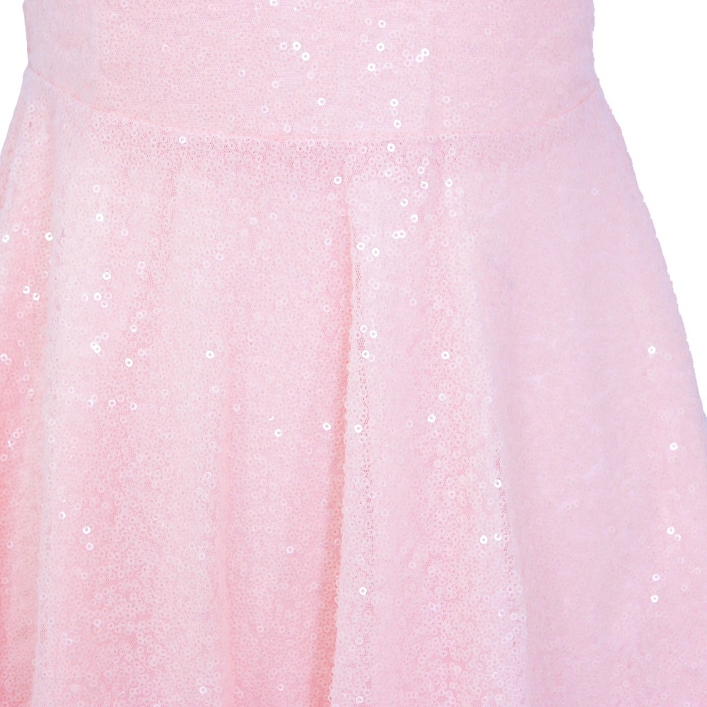 Blush Pink Sleeveless Backless Sequin Short Dress - Picture 2 of 5
